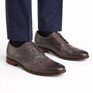 Size 12 Cole Haan Men’s Warner Grand Postman Oxford Dress Shoes Gray Leather